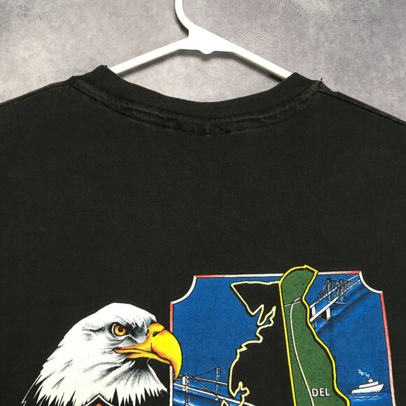Harley Davidson Seaford Delaware Black‎ T Shirt Adult Mens size Medium Eagle Tee - Picture 3 of 13